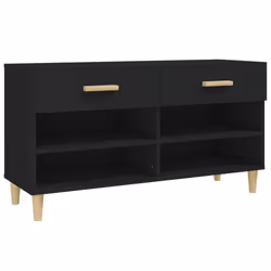 vidaXL Shoe Cabinet Black Engineered Wood Hallway Shoe Storage Rack Cupboard
