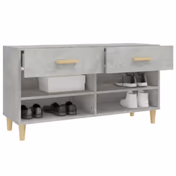 vidaXL Shoe Cabinet Concrete Grey Engineered Wood Hall Shoe Storage Cupboard - Additional view 6