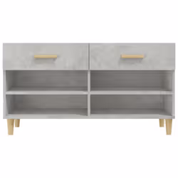 vidaXL Shoe Cabinet Concrete Grey Engineered Wood Hall Shoe Storage Cupboard - Additional view 7