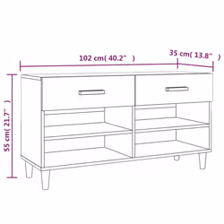 vidaXL Shoe Cabinet High Gloss White Engineered Wood Shoe Storage Cupboard - Additional view 9