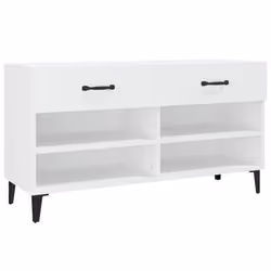 vidaXL Shoe Cabinet White Engineered Wood Hallway Shoe Storage Rack Cupboard