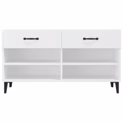 vidaXL Shoe Cabinet White Engineered Wood Hallway Shoe Storage Rack Cupboard - Additional view 6