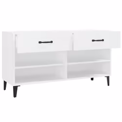vidaXL Shoe Cabinet White Engineered Wood Hallway Shoe Storage Rack Cupboard - Additional view 7