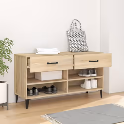 vidaXL Shoe Cabinet Sonoma Oak Engineered Wood Hallway Shoe Storage Cupboard - Additional view 4