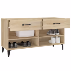 vidaXL Shoe Cabinet Sonoma Oak Engineered Wood Hallway Shoe Storage Cupboard - Additional view 5