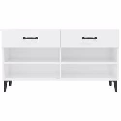 vidaXL Shoe Cabinet High Gloss White Engineered Wood Shoe Storage Cupboard - Additional view 5