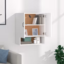 vidaXL Wall Cabinet Hanging Storage Cabinet Wall Cupboard Engineered Wood - White
