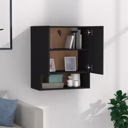 vidaXL Wall Cabinet Hanging Storage Cabinet Wall Cupboard Engineered Wood - Black - Additional view 4