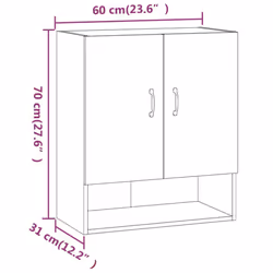 vidaXL Wall Cabinet Hanging Storage Cabinet Wall Cupboard Engineered Wood - Black - Additional view 5
