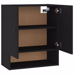 vidaXL Wall Cabinet Hanging Storage Cabinet Wall Cupboard Engineered Wood - Black - Additional view 8