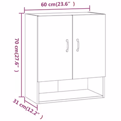 vidaXL Wall Cabinet Hanging Storage Cabinet Wall Cupboard Engineered Wood - Sonoma oak - Additional view 6