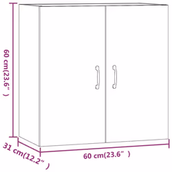 vidaXL Wall Cabinet Hanging Storage Cabinet Wall Cupboard Engineered Wood - White - Additional view 10