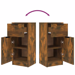 vidaXL Sideboard Cabinet Home Organiser Cupboard Side Cabinet Engineered Wood - Smoked oak, 2 - Additional view 8