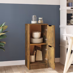 vidaXL Sideboards Cupboard Storage Cabinet Home Organiser Engineered Wood - Smoked oak, 1 - Additional view 2