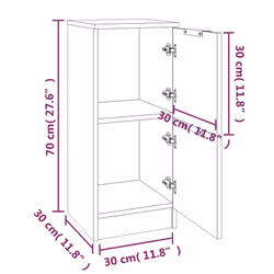 vidaXL Sideboards Cupboard Storage Cabinet Home Organiser Engineered Wood - Smoked oak, 1 - Additional view 3