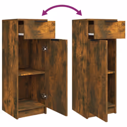 vidaXL Bathroom Cabinet Engineered Wood Vanity Unit Cupboard Multi Colours - Smoked oak - Additional view 10