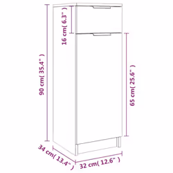 vidaXL Bathroom Cabinet Engineered Wood Vanity Unit Cupboard Multi Colours - Smoked oak - Additional view 11