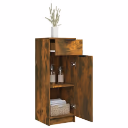 vidaXL Bathroom Cabinet Engineered Wood Vanity Unit Cupboard Multi Colours - Smoked oak - Additional view 6