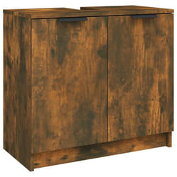 vidaXL Bathroom Cabinet Smoked Oak Engineered Wood Toilet Vanity Unit Cupboard