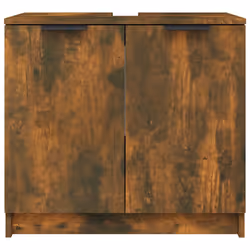 vidaXL Bathroom Cabinet Smoked Oak Engineered Wood Toilet Vanity Unit Cupboard - Additional view 6