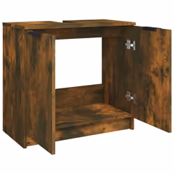 vidaXL Bathroom Cabinet Smoked Oak Engineered Wood Toilet Vanity Unit Cupboard - Additional view 8