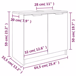 vidaXL Bathroom Cabinet Grey Sonoma Engineered Wood Toilet Cabinet Cupboard - Additional view 3