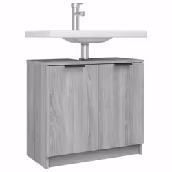 vidaXL Bathroom Cabinet Grey Sonoma Engineered Wood Toilet Cabinet Cupboard - Additional view 4