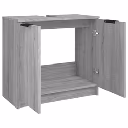 vidaXL Bathroom Cabinet Grey Sonoma Engineered Wood Toilet Cabinet Cupboard - Additional view 8