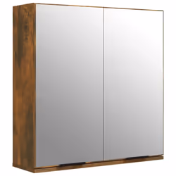 vidaXL Bathroom Mirror Cabinet Vanity Unit Wall Cabinet Storage Wall Cupboard - Smoked oak