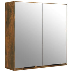 vidaXL Bathroom Mirror Cabinet Vanity Unit Wall Cabinet Storage Wall Cupboard - Smoked oak
