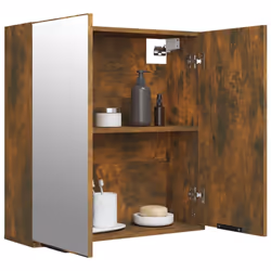vidaXL Bathroom Mirror Cabinet Vanity Unit Wall Cabinet Storage Wall Cupboard - Smoked oak - Additional view 4