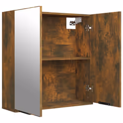 vidaXL Bathroom Mirror Cabinet Vanity Unit Wall Cabinet Storage Wall Cupboard - Smoked oak - Additional view 8