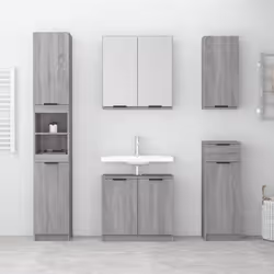 vidaXL Bathroom Mirror Cabinet Vanity Unit Wall Cabinet Storage Wall Cupboard - Grey sonoma