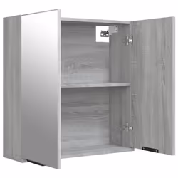 vidaXL Bathroom Mirror Cabinet Vanity Unit Wall Cabinet Storage Wall Cupboard - Grey sonoma - Additional view 8