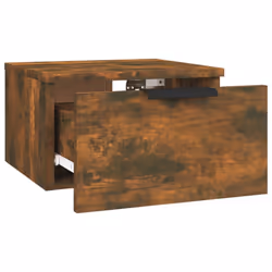 vidaXL Wall-mounted Bedside Cabinets Bedroom Floating Nightstand Wall Cabinet - Smoked oak, 1 - Additional view 6