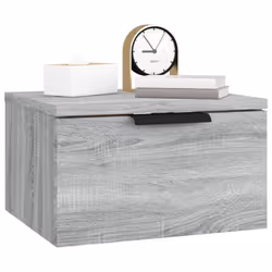 vidaXL Wall-mounted Bedside Cabinets Bedroom Floating Nightstand Wall Cabinet - Grey sonoma, 2 - Additional view 5