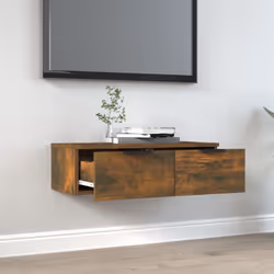 vidaXL Wall Cabinet Floating TV Unit Wall Mount Media Cabinet Engineered Wood - Smoked oak - Additional view 4