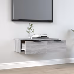 vidaXL Wall Cabinet Floating TV Unit Wall Mount Media Cabinet Engineered Wood - Grey sonoma