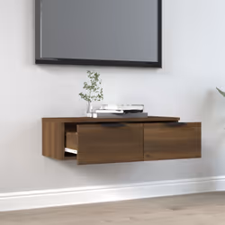vidaXL Wall Cabinet Floating TV Unit Wall Mount Media Cabinet Engineered Wood - Brown oak