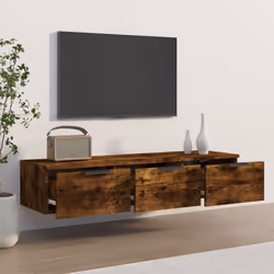 vidaXL Wall Cabinet Floating TV Unit Media Cabinet Storage Engineered Wood - Smoked oak