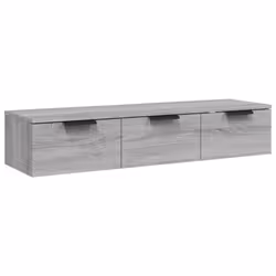 vidaXL Wall Cabinet Floating TV Unit Media Cabinet Storage Engineered Wood - Grey sonoma