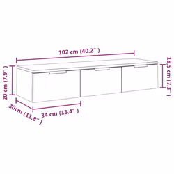 vidaXL Wall Cabinet Floating TV Unit Media Cabinet Storage Engineered Wood - Brown oak