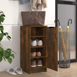 vidaXL Shoe Cabinet Shoe Cupboard Shelf Shoe Rack Shoe Storage Engineered Wood - Smoked oak - Additional view 4