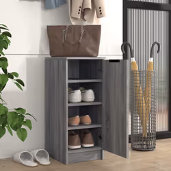 vidaXL Shoe Cabinet Shoe Cupboard Shelf Shoe Rack Shoe Storage Engineered Wood - Grey sonoma - Additional view 4