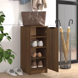vidaXL Shoe Cabinet Shoe Cupboard Shelf Shoe Rack Shoe Storage Engineered Wood - Brown oak