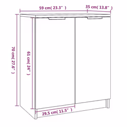 vidaXL Shoe Cabinet Engineered Wood Hall Shoe Holder Cupboard Organiser Shelf - smoked oak - Additional view 4