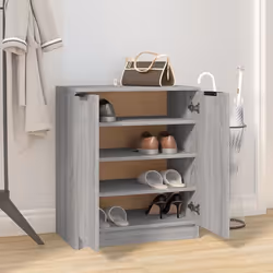 vidaXL Shoe Cabinet Engineered Wood Hall Shoe Holder Cupboard Organiser Shelf - grey sonoma - Additional view 6