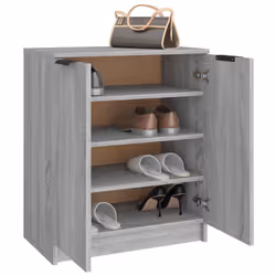 vidaXL Shoe Cabinet Engineered Wood Hall Shoe Holder Cupboard Organiser Shelf - grey sonoma - Additional view 8