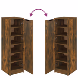 vidaXL Shoe Cabinet Engineered Wood Hallway Shoe Storage Cupboard Shoe Holder - Smoked oak - Additional view 9