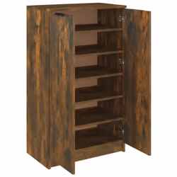 vidaXL Shoe Cabinet Engineered Wood Hallway Shoe Storage Cupboard Shoe Holder - Smoked oak - Additional view 5
